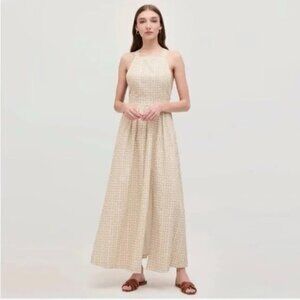 Hill House Addie Dress Sand Basketweave Cotton Sateen- size S
